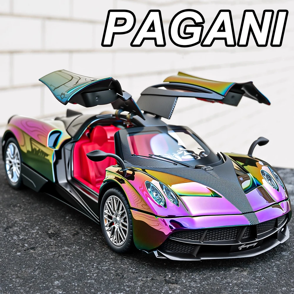 1:24 باجاني هوايرا دينستيا BC ألعاب مصغرة سيارة سبيكة دييكاست نموذج ضوء الصوت التراجع الأبواب فتح سيارة رياضية جمع الهدايا