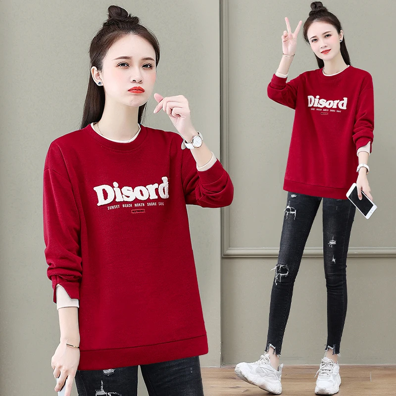 

plus Size Women's Sweatshirt Base Shirt Half High Collar Medium Length Spring New Style Commute Artistic Style Long Sleeve Top