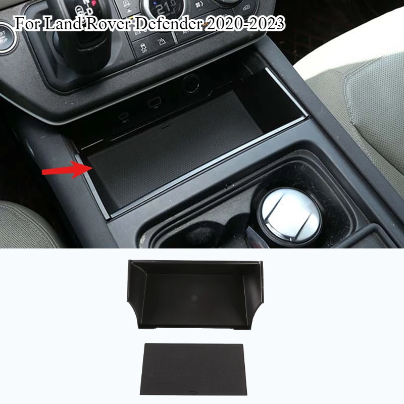 

For Land Rover Defender 90 110 2020-2024 ABS Car Styling ABS Black Car Central Storage Box Phone Box Car tool Accessories