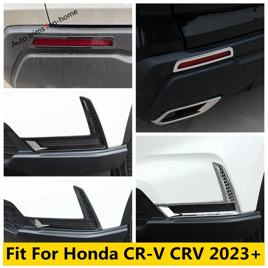 

Car Front Rear Tail Bumper Fog Light Lamp Decoration Cover Trim For Honda CR-V CRV 2023 2024 ABS Chrome Accessories