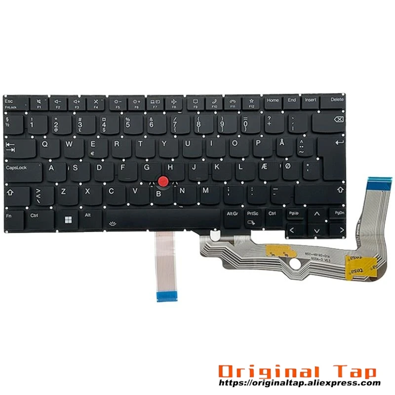 DK Danish Backlit Keyboard for Lenovo Thinkpad T14s Gen 3 4 E14 Gen 5 SN21D68492 SN21D68418 SN21D68640 SN21D68566