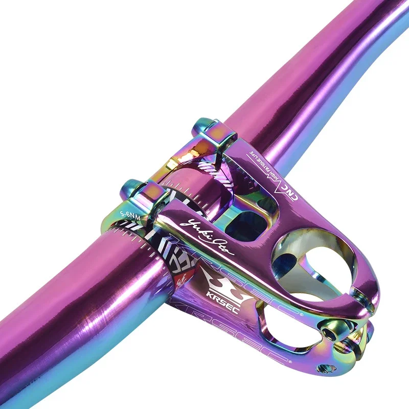 New Colorful MTB Bicycle Stem CNC Ultralight Hollow Short Mountain Road Bike Rainbow Stem XC AM Bike Handlebar Stem 31.8*50mm