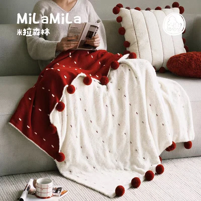 

Плед MILAMira из полубархата, плед для сна, красный плед-покрывало для дивана, праздничный плед, свадебный плед для кондиционера