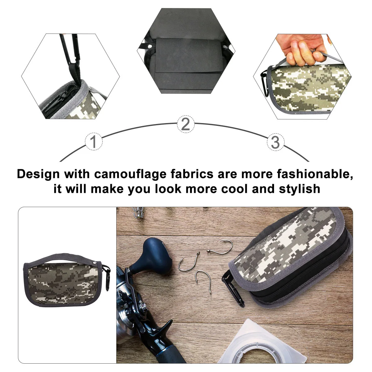 

Sturdy Fishing Tackle Bag Eva Material No Peculiar Smell Anti Slip Lure Bait Storage Box Fly Fishing Accessory Camouflage Style