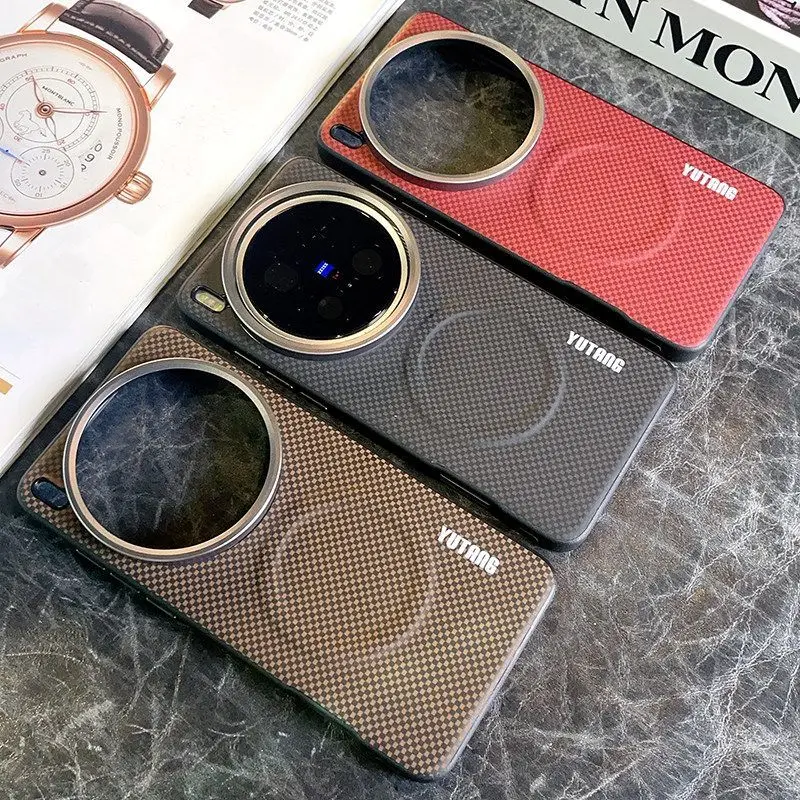 

Чехол для VIVO X300 Pro, модный жесткий чехол из искусственной кожи с магнитной защитой MagSafe, защитный чехол для VIVO X300 X200 Pro Mini x200s Shell