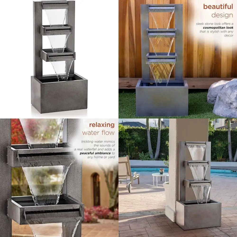 

Высокий многоуровневый фонтан-водопад в индустриальном стиле 43, для помещений на открытом воздухе