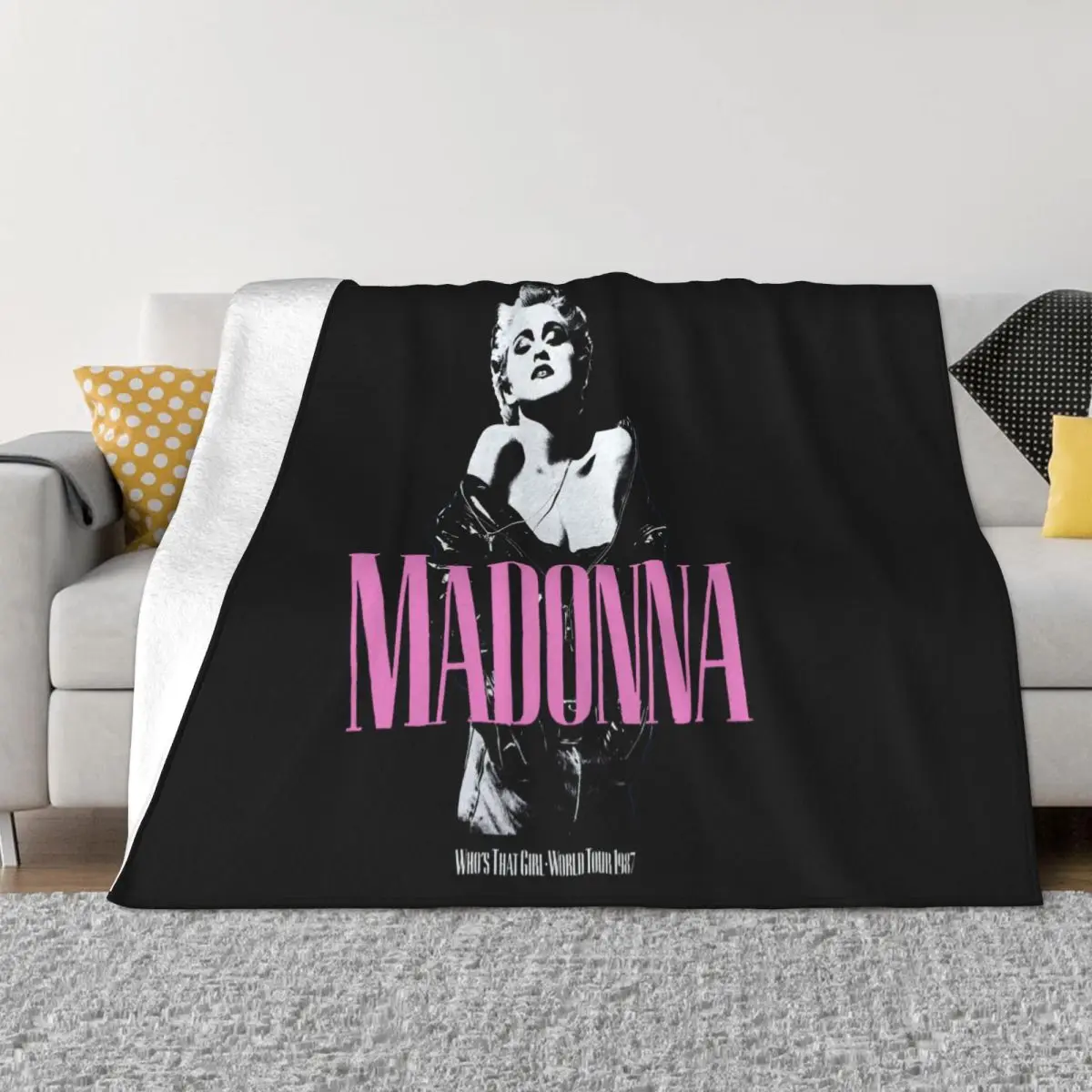 1987 Madonna Who S That Girl World Tour Men Funny S M L 234Xl P692 Funny Creative Kawaii Man Novelty Throw Blanket