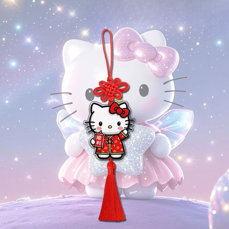 Praying Hello kitty pendant new Chinese knot Good luck Safe and sound All the best bag pendant as a gift for parents and elders