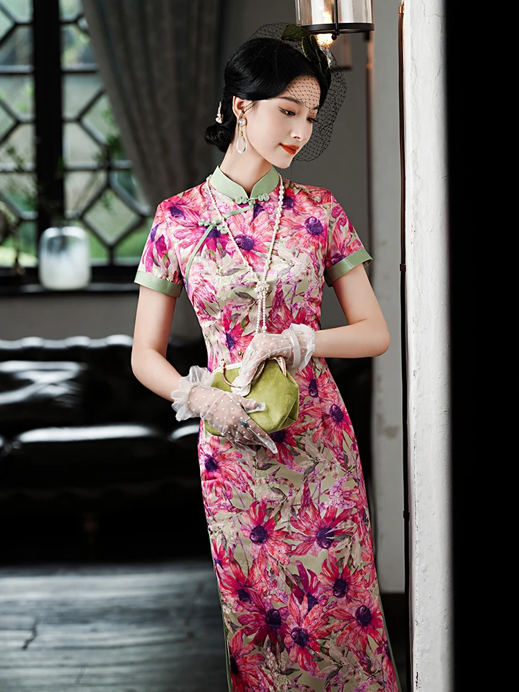 New Chinese Style Retro National Improved Ancient Cheongsam Young High-End Temperament Daily Waist Slimming