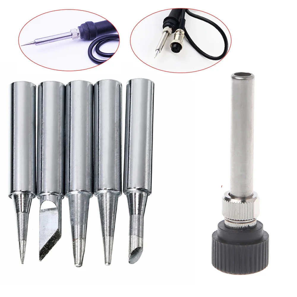 6Pcs I/B/K/3C/2.4D Soldering Iron Tip Lead-free 900M 933 Pure Copper Soldering Iron Head For Atten Fast Soldering Station