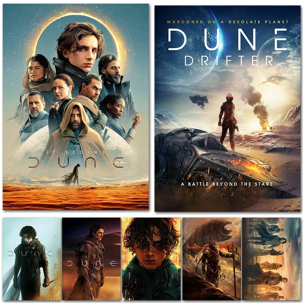 Dune Classic Movie Posters Timothee Chalamet Retro Paper Poster Room Home Kraft Paper Cafe Decor Aesthetic Art Wall Painting