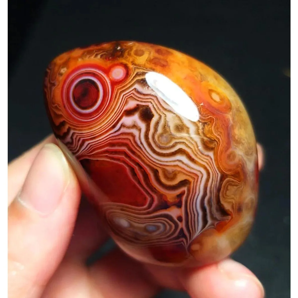 4PC Banded Agate Pocket Stone, Desert Treasure, Polished Tumbled, Wire Wrapping, Natural Stone, Crystal Collection, Desk Decor