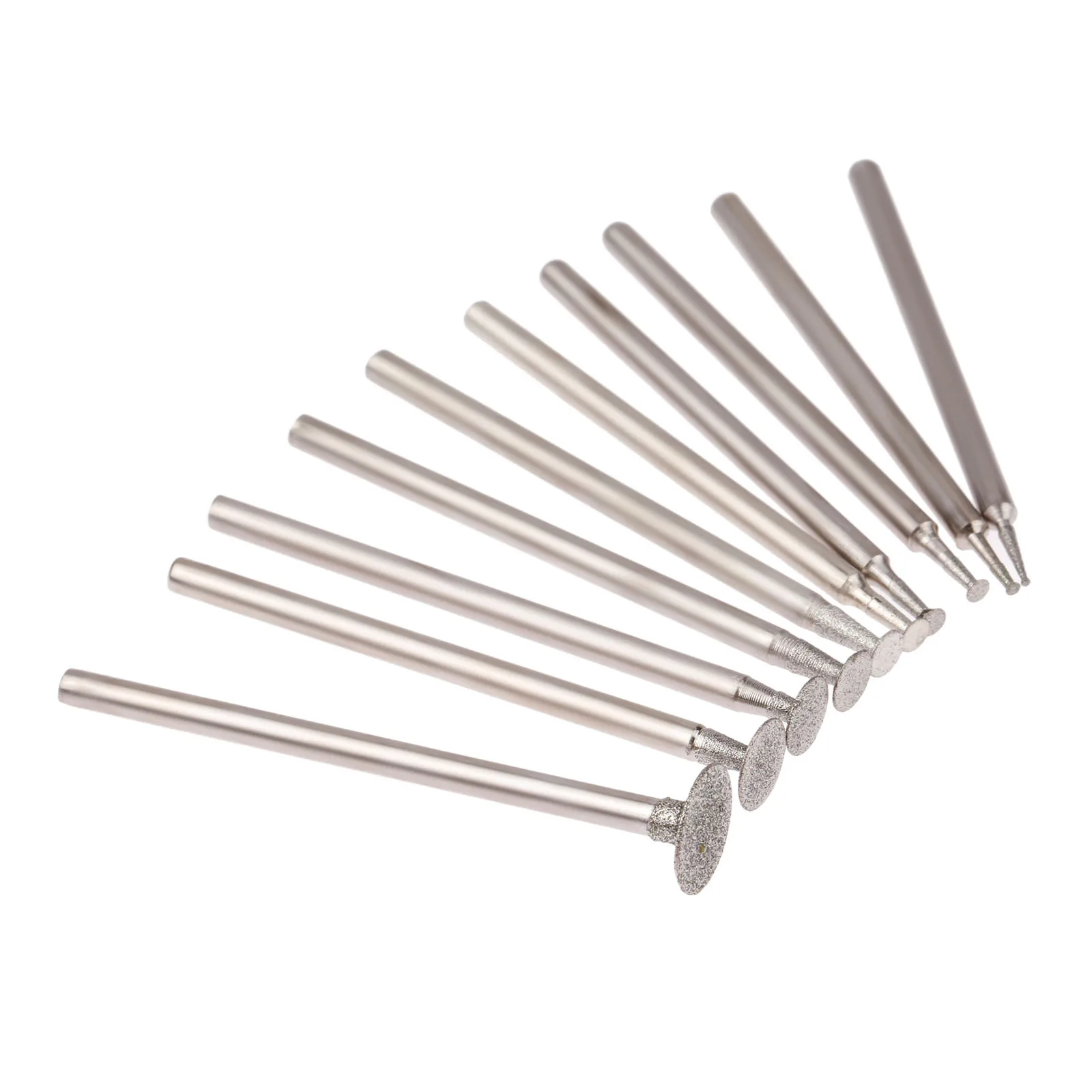 10Pcs 2.35mm Shank Diamond MOUNTED Pointหัวหินหยกแกะสลักขัดเครื่องมือแกะสลักDremelอุปกรณ์เสริม