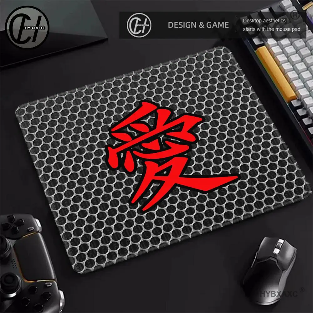 

Japanese love Character Waterproof PC Gaming 45x40CM Black Hexagonal Mouse Pad Non-slip Overlock Laptop Gamer Keyboard DeskMat