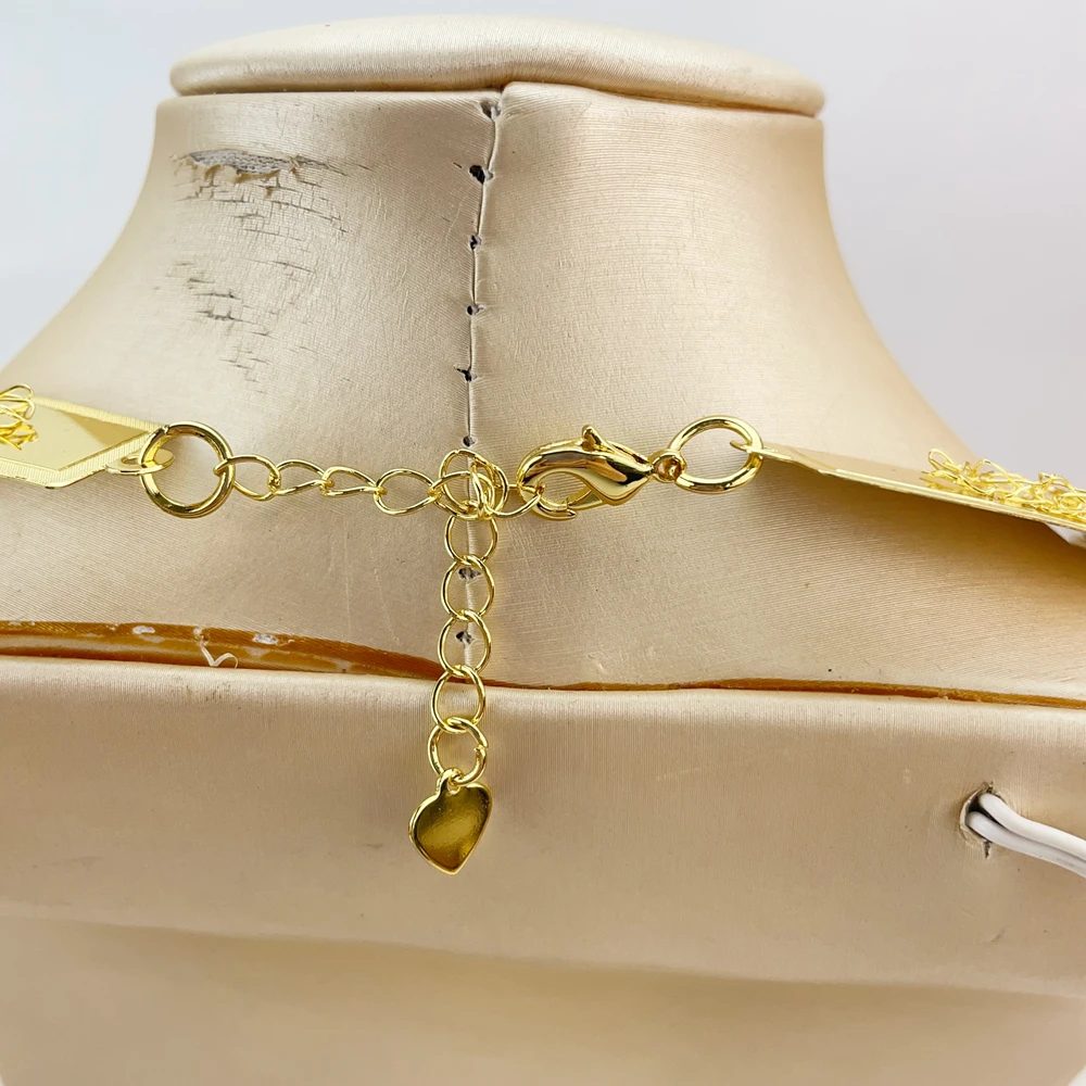 مجموعة مجوهرات برازيلية مطلية بالذهب من إيما للنساء، قلادة على شكل زهرة جريئة أفريقية، أقراط، سوار، خاتم، هدايا مجوهرات الزفاف