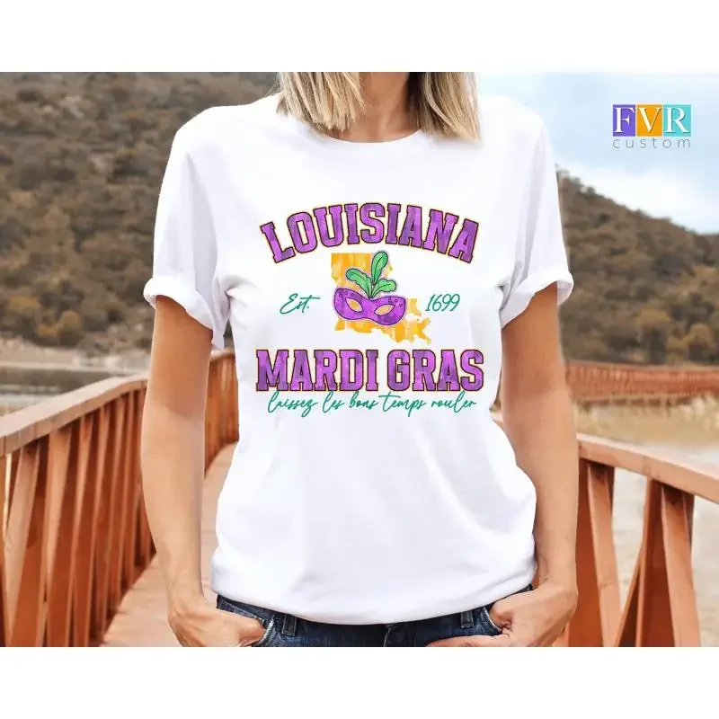 Mardi Gras Louisiana T Shirt New Orleans Carnival Outfit 2025