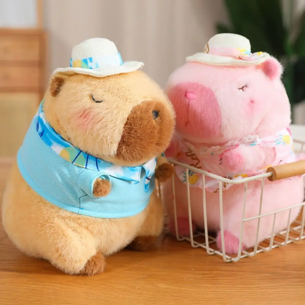 Swimming Circle Sports Capybara Plush Toy Beach Clothes Cute Capibara Anime Fluffty Toy Pink Soft Capybara Plush Doll