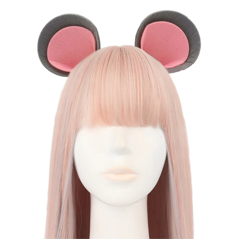 Lovely Plush Cartoon Mouse Ear Headband Adult Kids Funny Headpiece Carnival Party Hairband Halloween Cosplay Costume Props