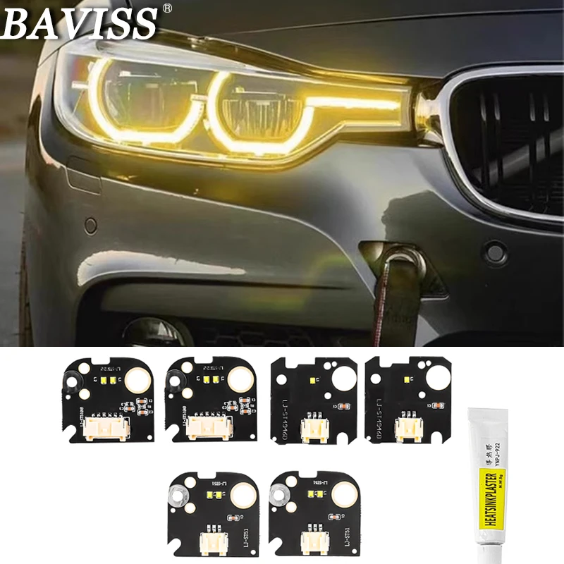 

Bright Yellow Daytime Running Lights For BMW 3 Series F30 LCI 3' F31 63117419619 63117419620 Car LED DRL Angel Eyes Headlight