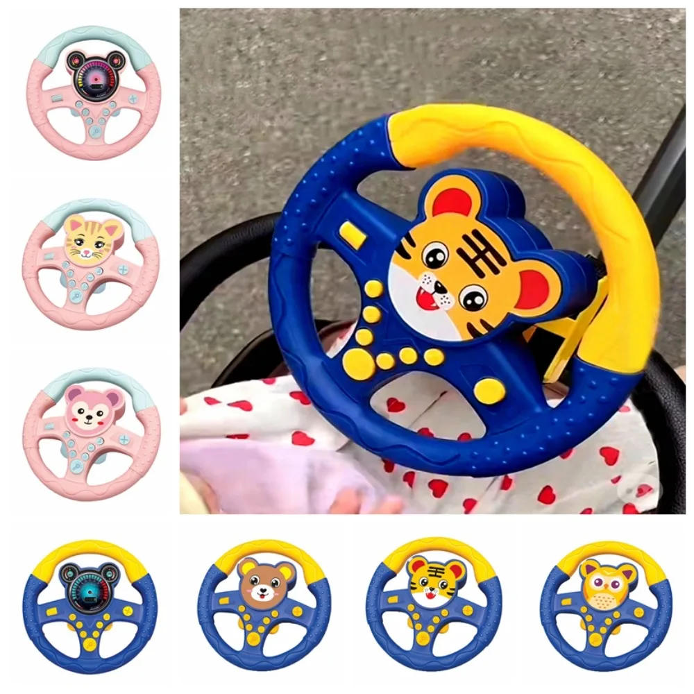 

360 ° Rotation Cartoon Copilot Steering Wheel Multi Functional Montessori Simulation Steering Wheel Toys Early Education