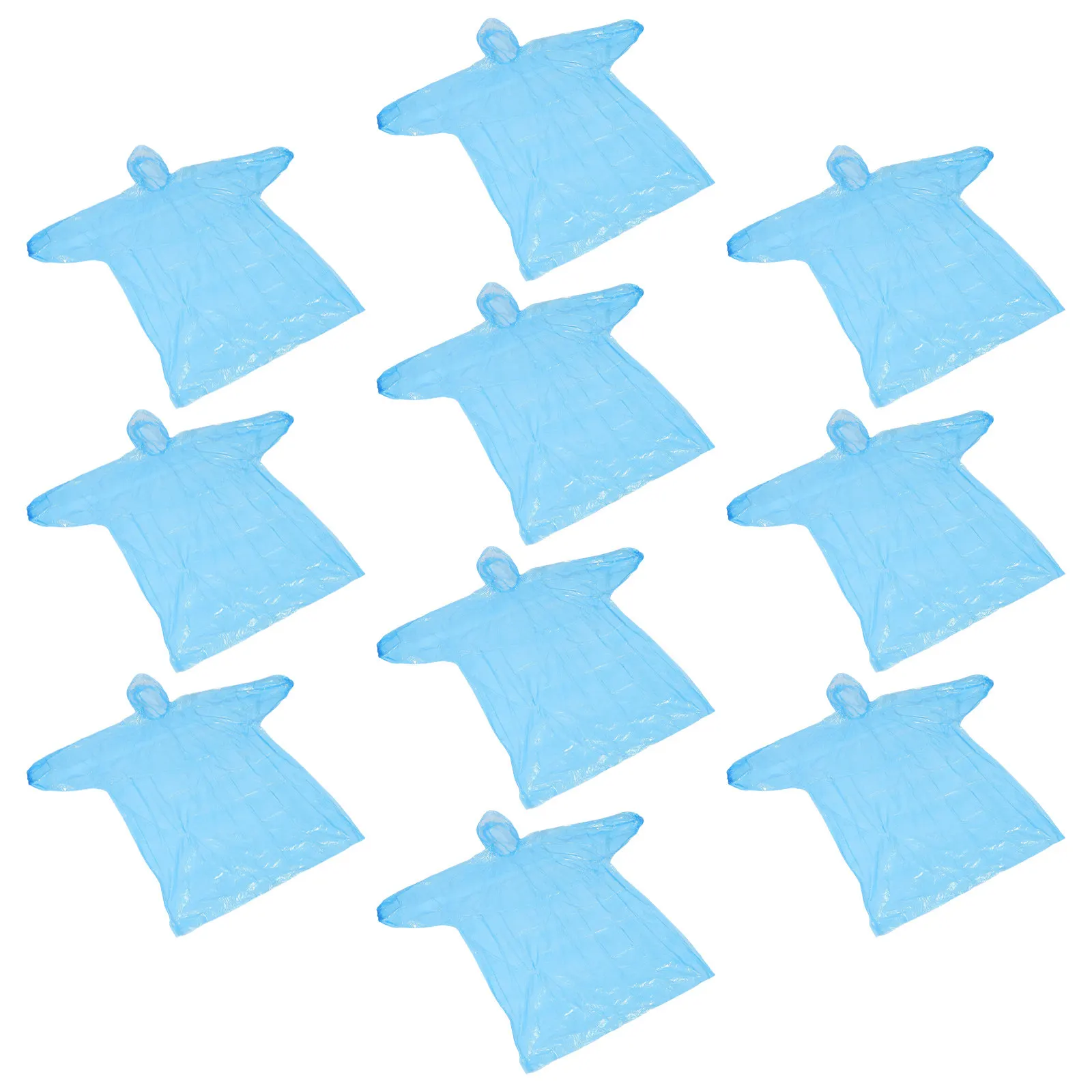

10Pcs Transparent Disposable Rain Ponchos for Adults Waterproof Raincoat Hood Portable Hiking Travel Outdoor Protection