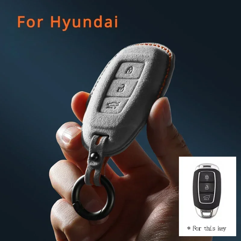 For Hyundai Elantra IX3 Tucson Celesta Elantra Car Key Case Cover Suede Remote Car Key Case Shell Keychain for Hyundai Key Fob