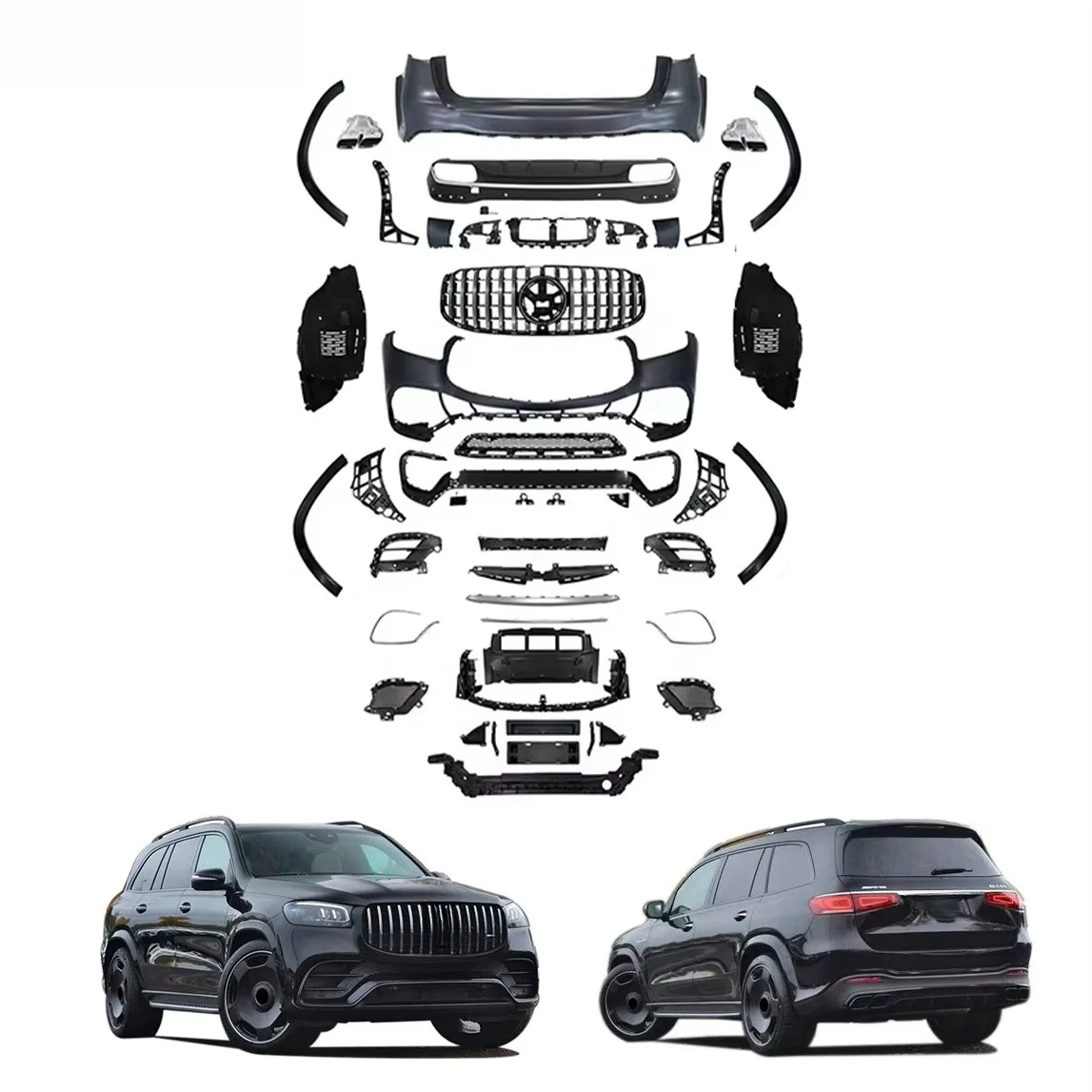 New Design PP ABS Material Body Kit for GLS 400 450 4MATIC Upgrade to GLS63 Car Bumper Assembly