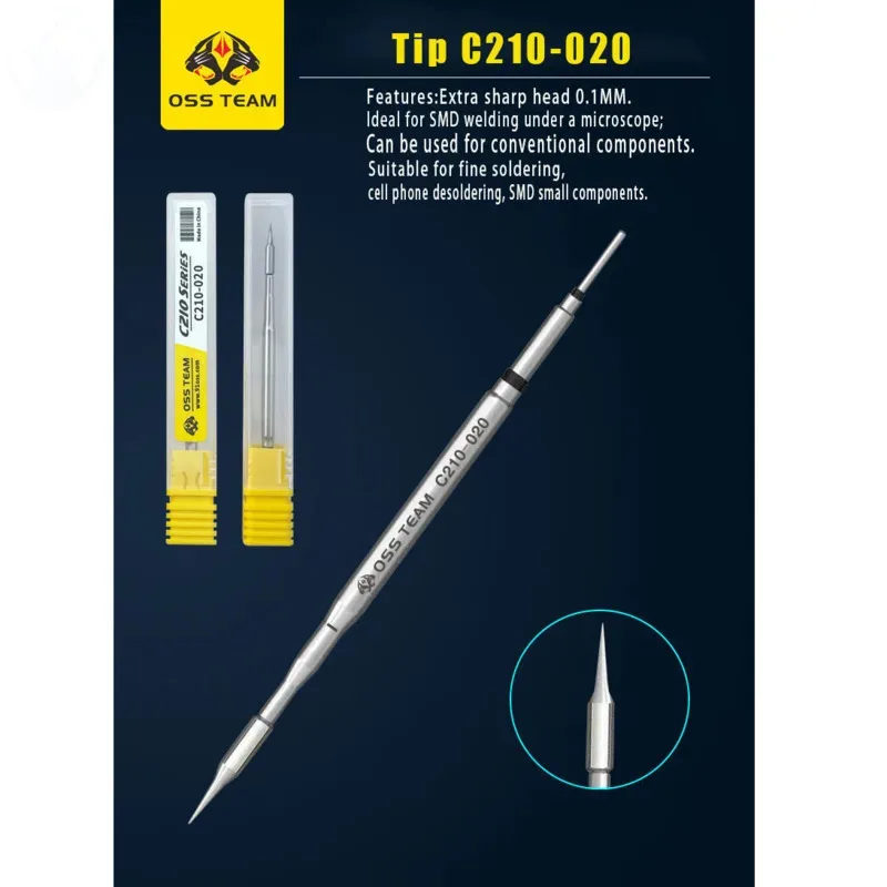 C210 Series Integrated Soldering Iron Tips and Heating Core Efficient Heat Conduction Temperature Recovery for C210
