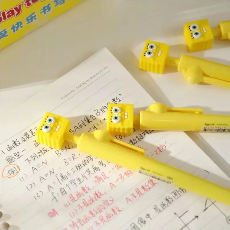 SpongeBob Gel Pen 0.38mm School Office Writing Supplies Patrick Decompression Anime Students Rotatable Pen Creative Stationery