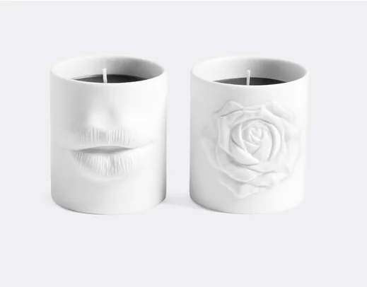 

'Le Duo' candle set, set of two, white L'Objet