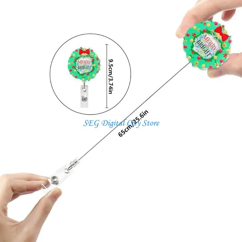 U75B 3/8 Uds soporte Navidad con Clip cocodrilo giratorio, soporte acrílico carrete retráctil