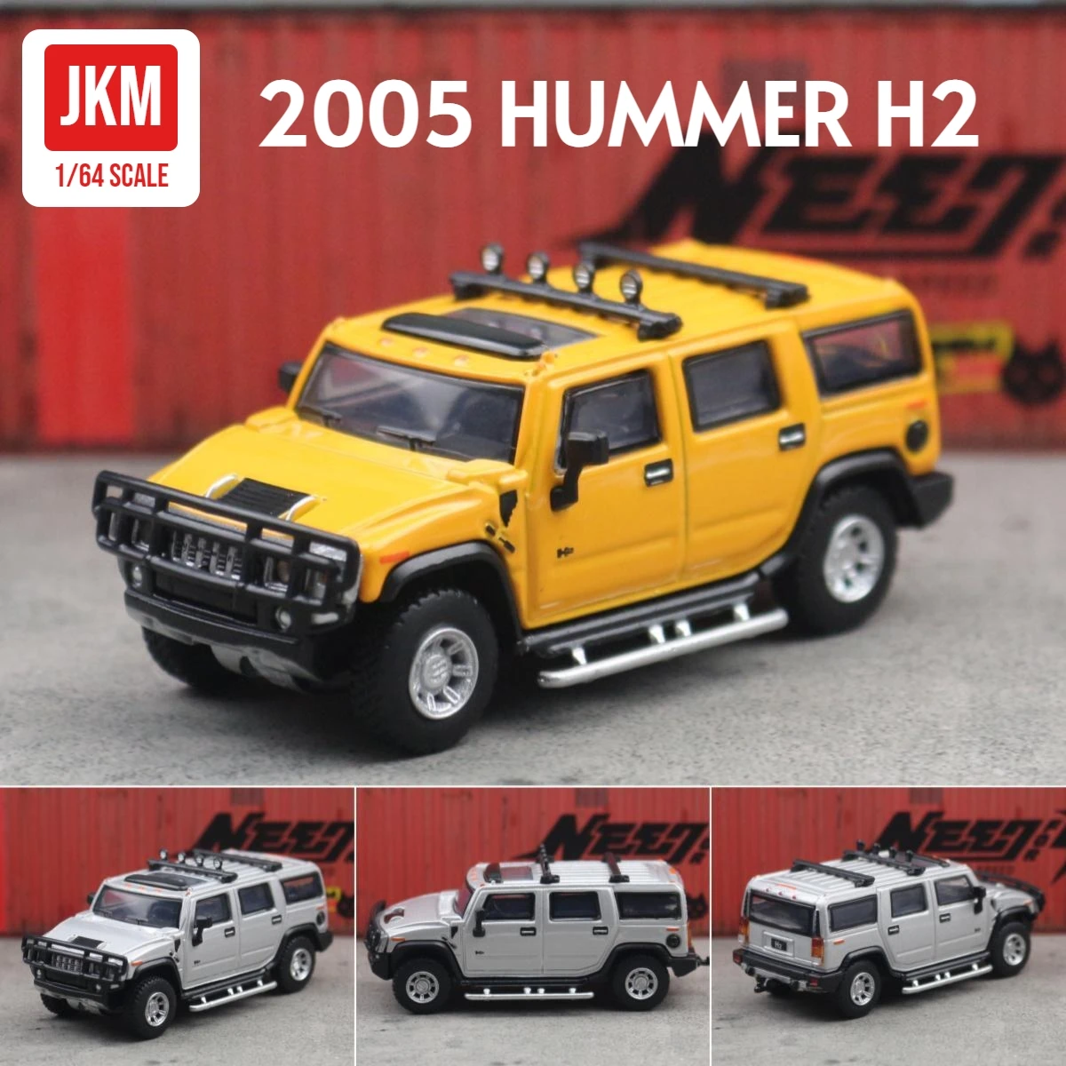 1/64 Hummer H2 SUV Toy Car Model JKM 1:64 Off Road Sport Miniature Vehicle Free Wheels Diecast Alloy Collection Gift Children