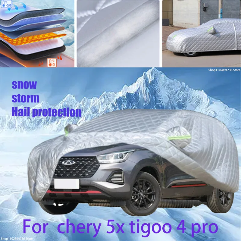 For chery 5x tigoo 4 pro Outdoor Cotton Thickened Awning For Car Anti Hail Protection Snow Covers Sunshade Waterproof Dustproof