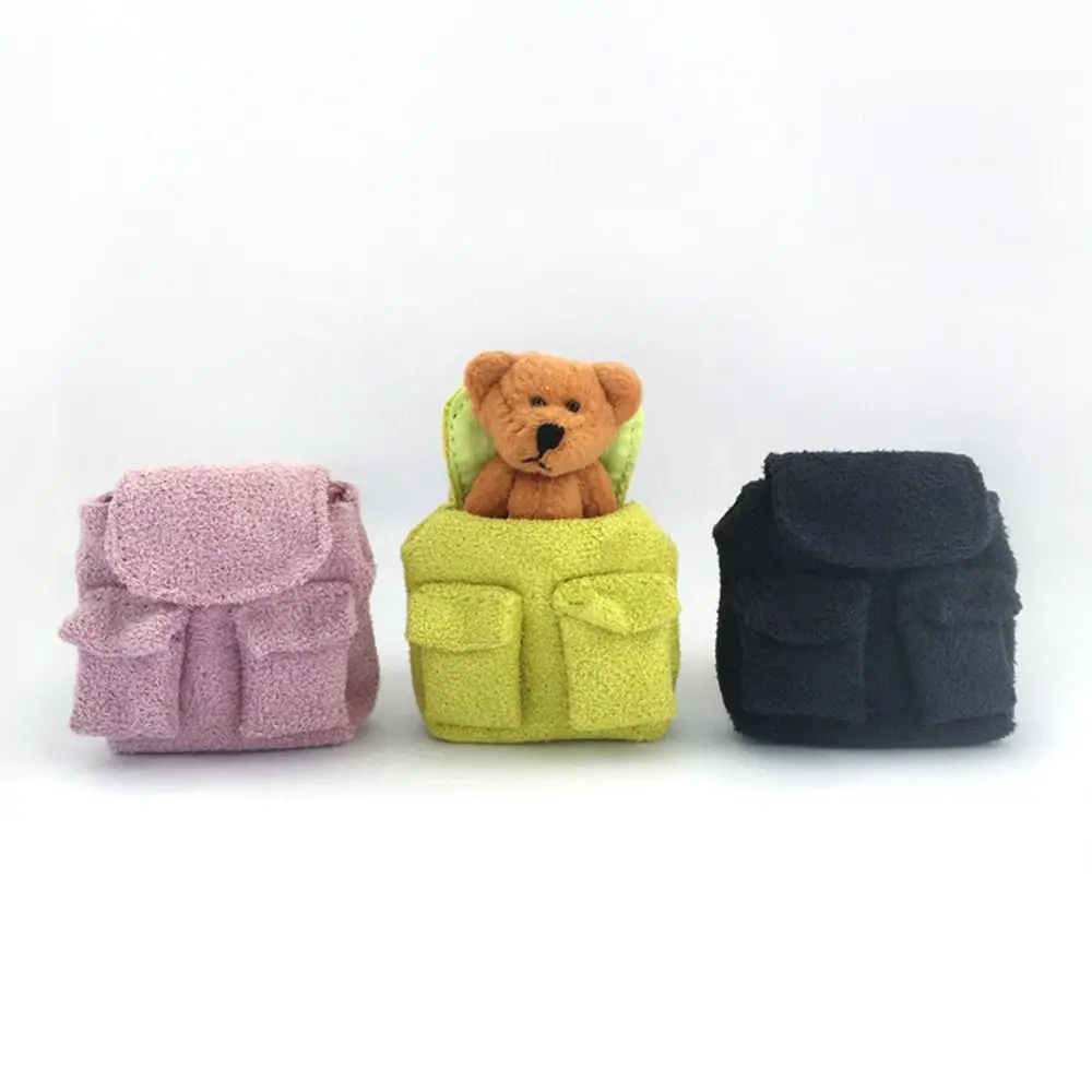 New Mini Doll Backpack Soft 3 Colors Plush Handbag Cute Coin Purse Accessories for 1/11 OB11 Dolls Dollhouse Decoration