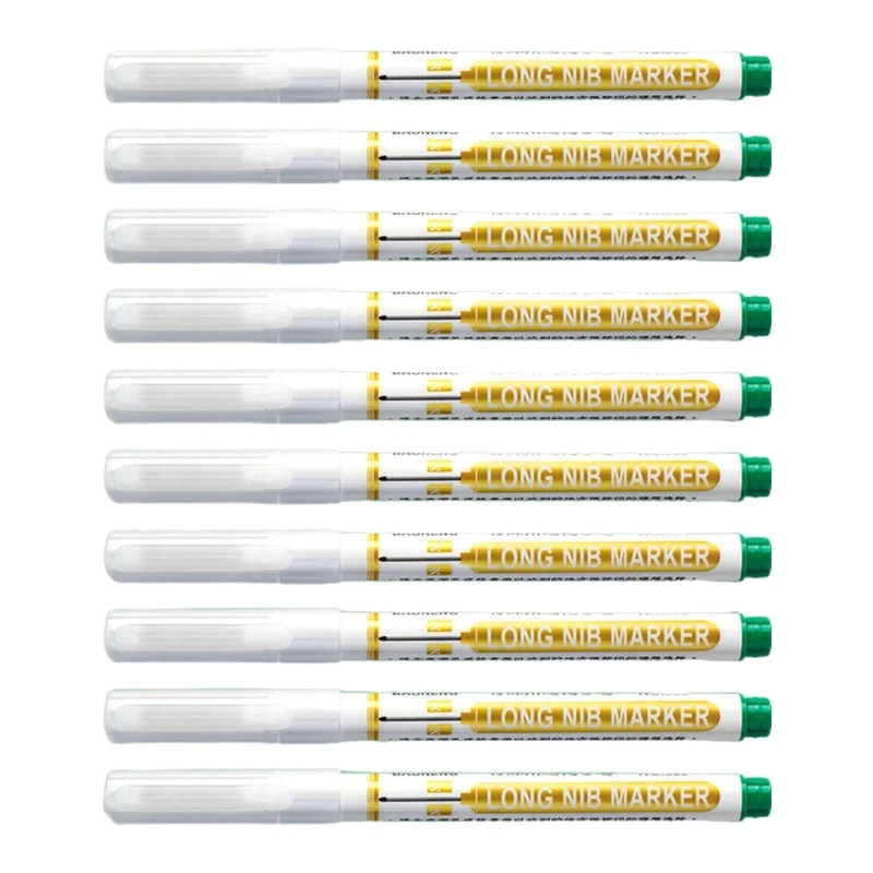 목공을위한 긴 머리 깊은 구멍 마커 다양한 색상의 10 개의 긴 머리 방수 목수 펜 세트 20mm 펜촉 Dropship