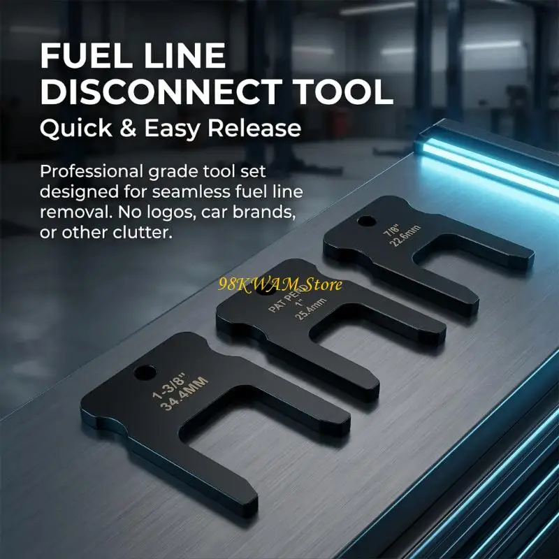 Line Fitting Removal Tool Set, Black Metal Service with U-Shaped Access Ends for Engine Bay Repair and Maintenance 68UF