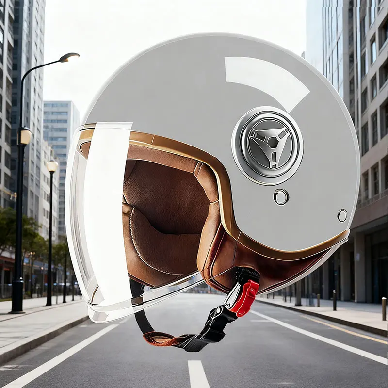 

Мотоциклетный шлем для мужчин и женщин, двойные линзы, 3/4 шлемы с открытым лицом, теплые дышащие шлемы для электрического реактивного скутера, полумотоциклетные шлемы