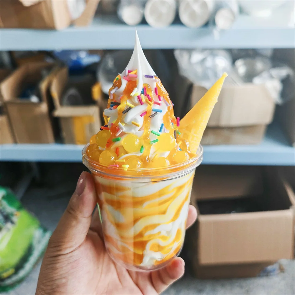 Recommended Supermarket Ice Cream Shop Delicious Low Calorie Slightly Sweet Snow Chocolate Fluffy Sundae Food Model Asmr Props #4