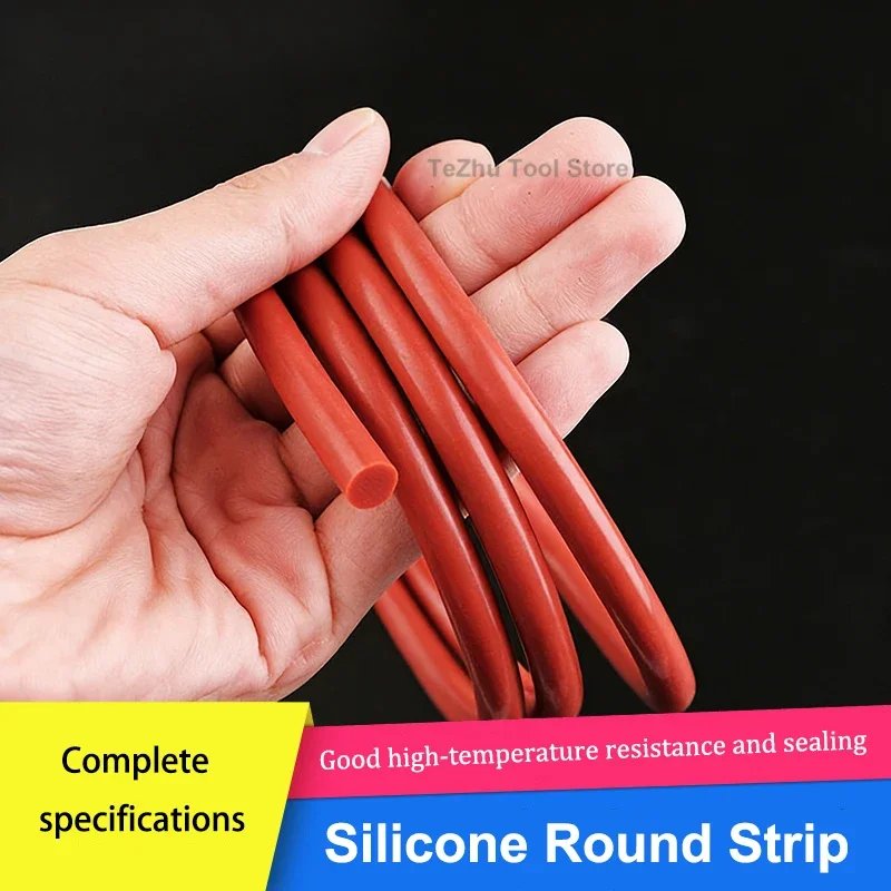 Red Sealed Solid Silicone Round Strip High Temperature Resistance Sealing Strip Silicone Rubber Cylindrical Rod