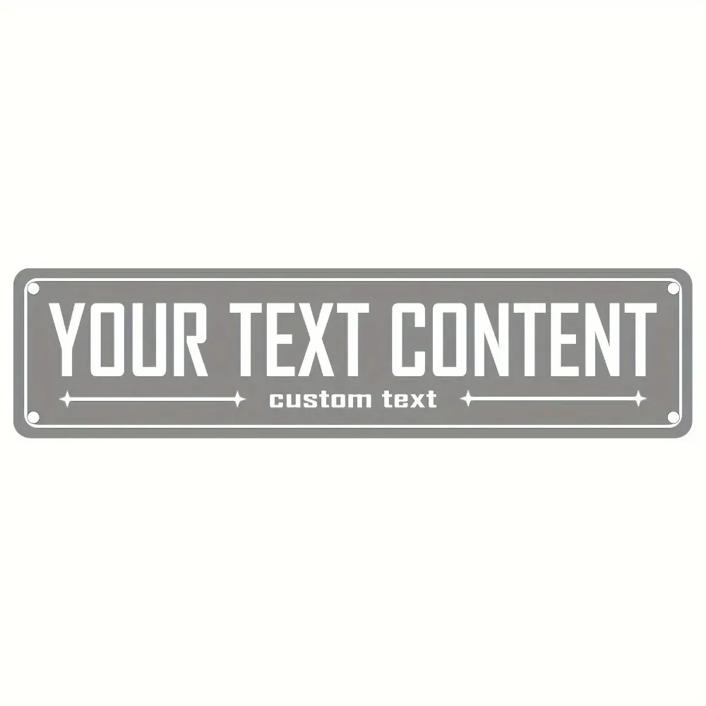 2D‑Flat Light Gray Custom Aluminum Sign 40×10cm, Waterproof Dust‑proof Personalized Custom‑Text Home Wall Decor Plaque