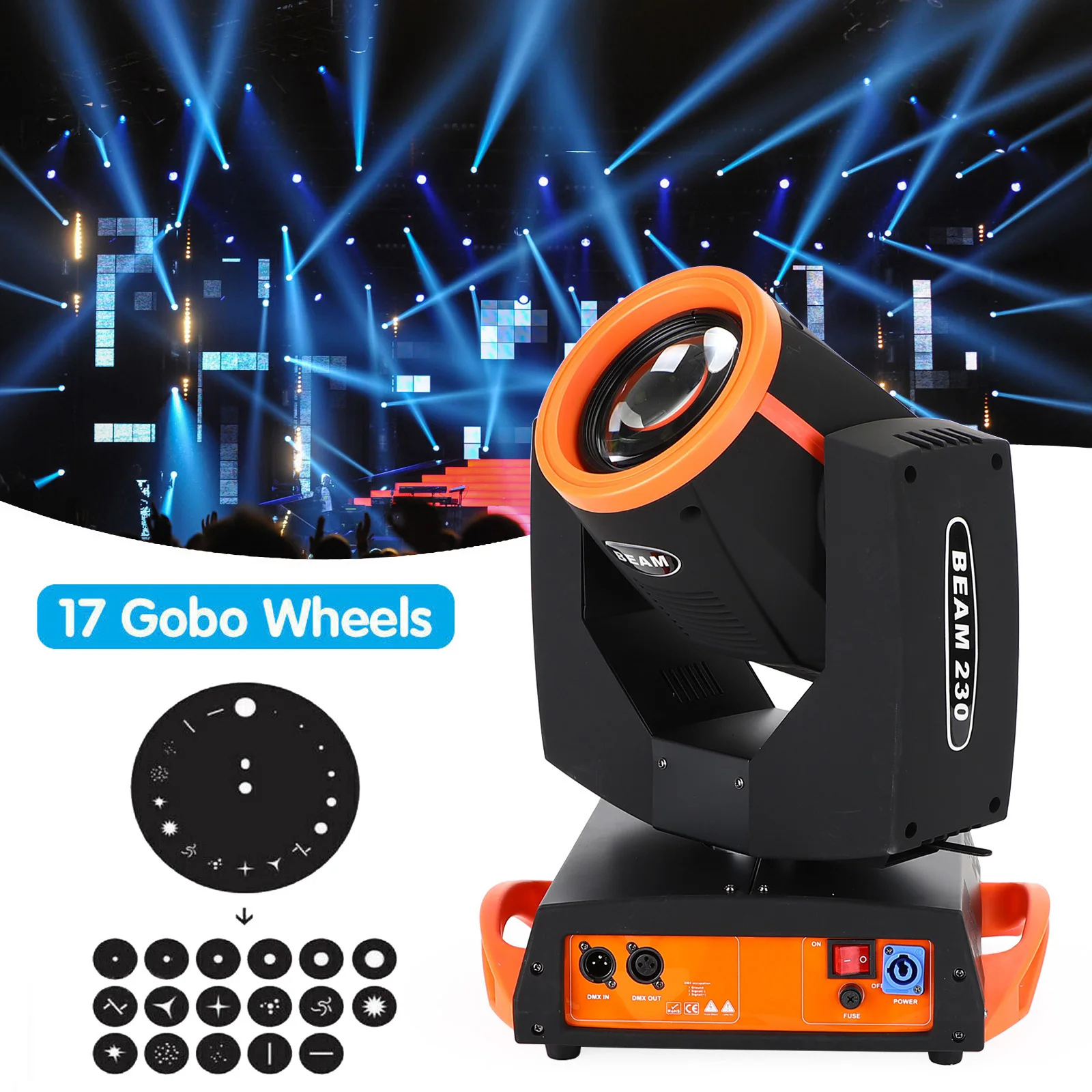 

230W 7R Beam Zoom Sharpy 8 Prism DMX Stage Lighting Moving Head Light Disco Show