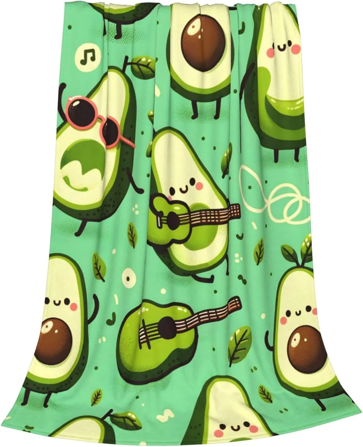 Cute Avocado Pattern Throw Blanket Home Decor Cozy Lap Throw for Sofa Couch Green Print Seasonal Fall Spring Gift Idea