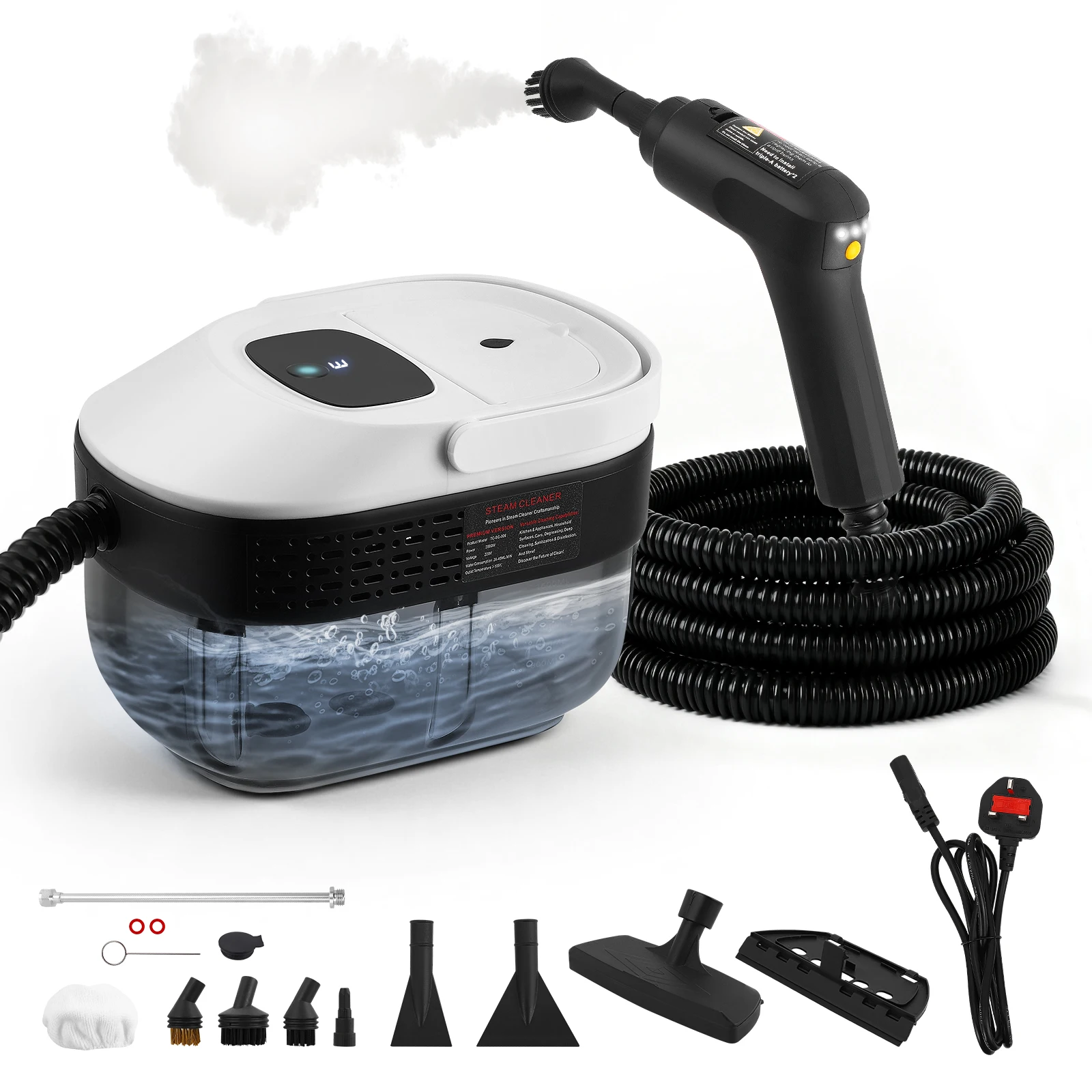 2500 W-os magas hőmérsékletű kézi gőztisztítók, légkondicionáló, konyhai motorháztető, autó gőztisztító gép, padló- és egyéb tisztítás