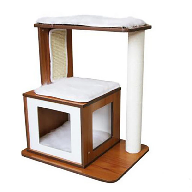 Factory Supply Small Cat Tower House Wooden Style Cat Tree That Looks