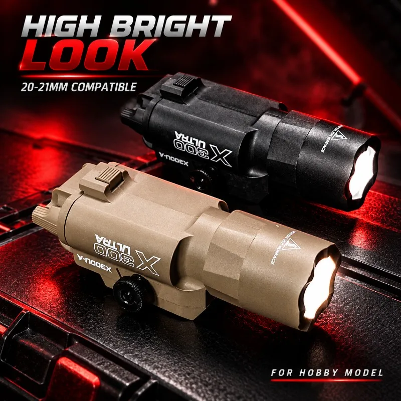 Bright Nylon X300U Hobby Flashlight, Rail Mount Torch Accessory for 20-21mm Model Ornament Project