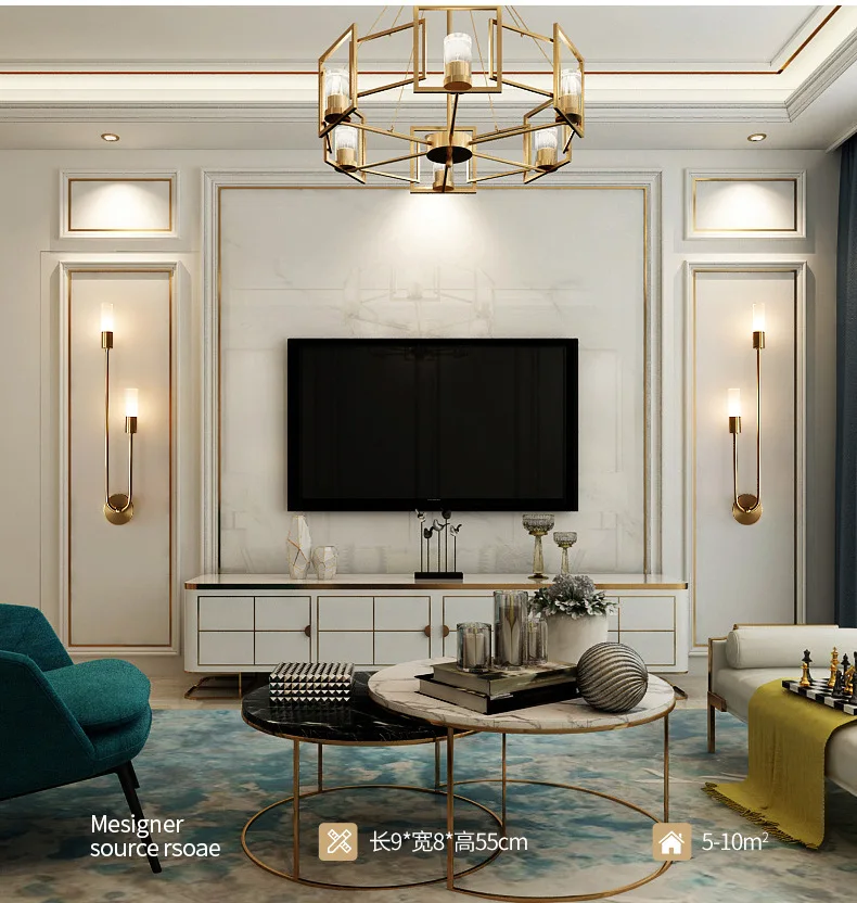 Retro Background Living Room Aisle Bedroom Lamp Bedside Nordic Creative LED Decorative Wall Lighting Modern Minimalist Wall Lamp view 4