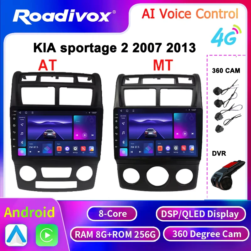 

Android 13 Car Radio Multimedia player for KIA sportage 2 2007 2013 with GPS Nav Stereo Screen Video Tape Recorder Carplay 4G