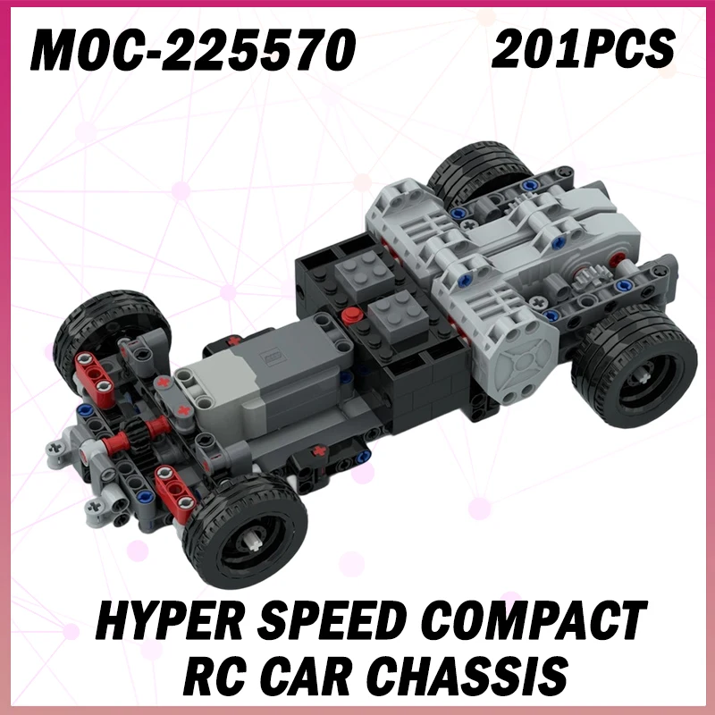 

201 шт. MOC-225570 аксессуары для строительных блоков гиперскоростной компактный радиоуправляемый автомобиль шасси модель кирпич высокая совместимость набор креативный подарок