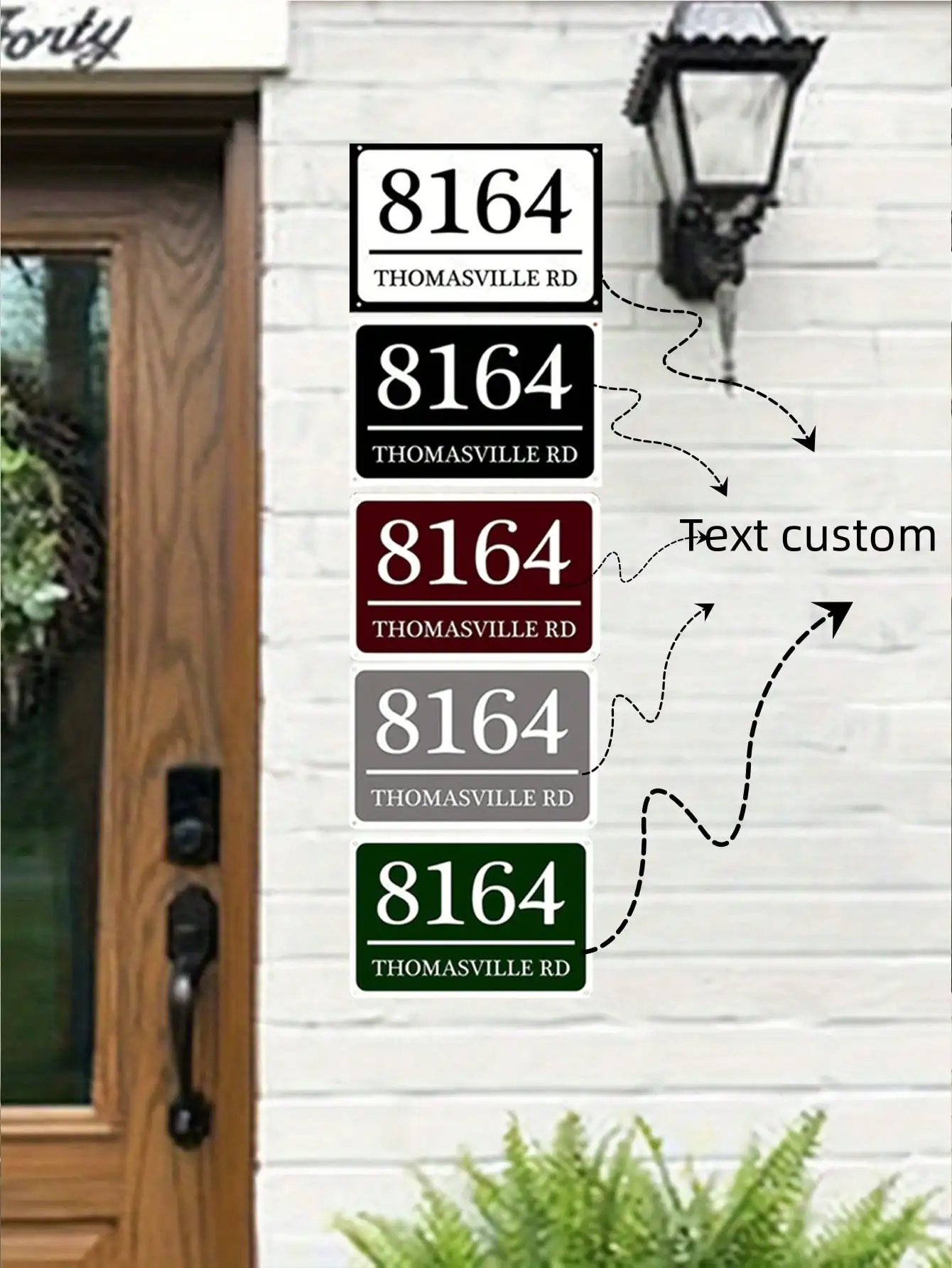 

Personalized 12x8in Aluminum Address Sign Custom House Number Plaque Wall Hanging