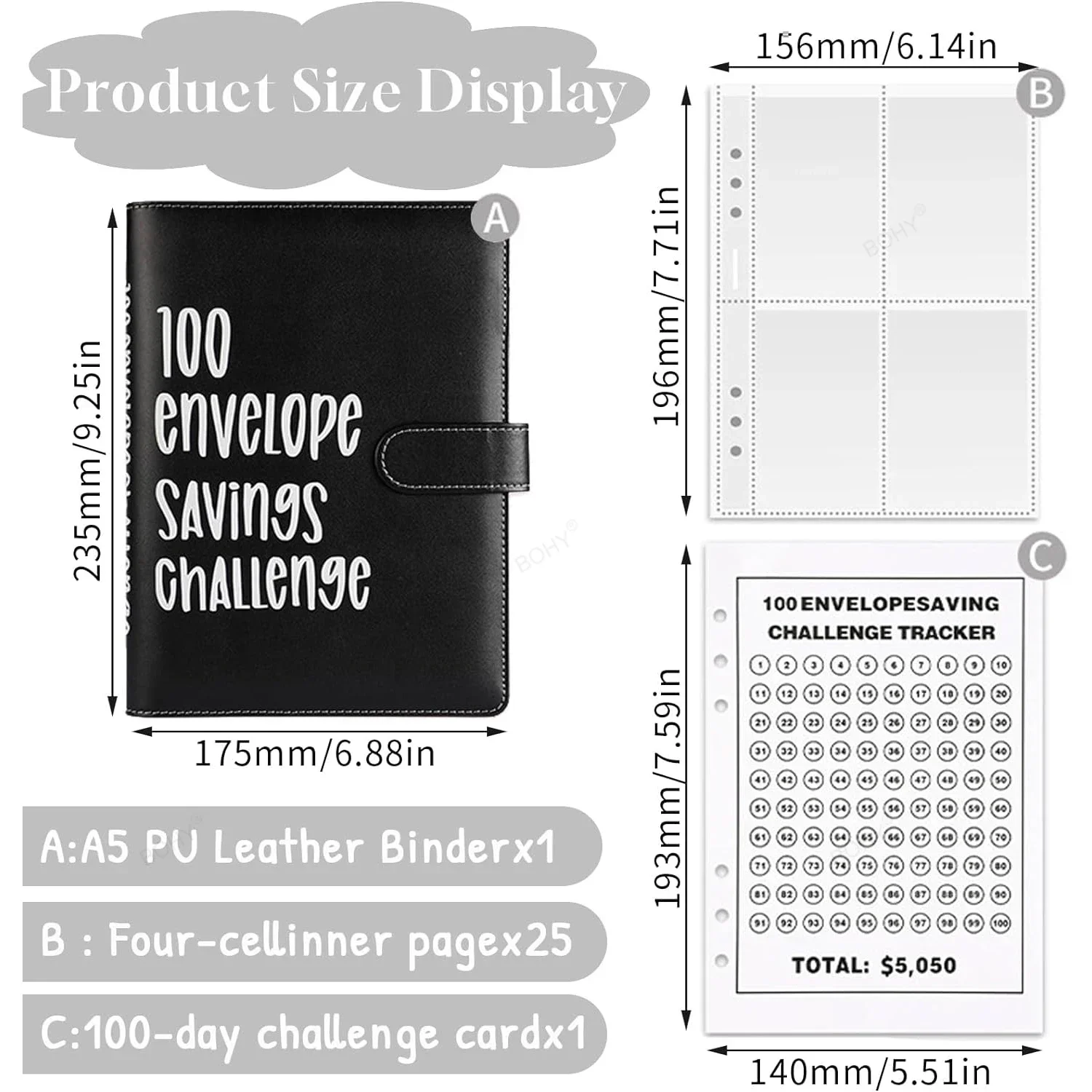 Imagem -06 - Envelope Binder com Envelope em Dinheiro Maneira Fácil e Divertida Economia de Dinheiro Orçamento Planejador 100